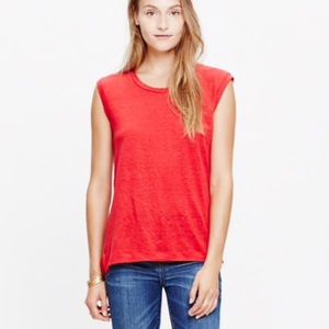 Madewell Tops - Madewell Modern Linen Muscle Tee Top Shirt Tan XS Madewell Tops - Madewell Modern Linen Muscle Tee Top Shirt Tan XS
